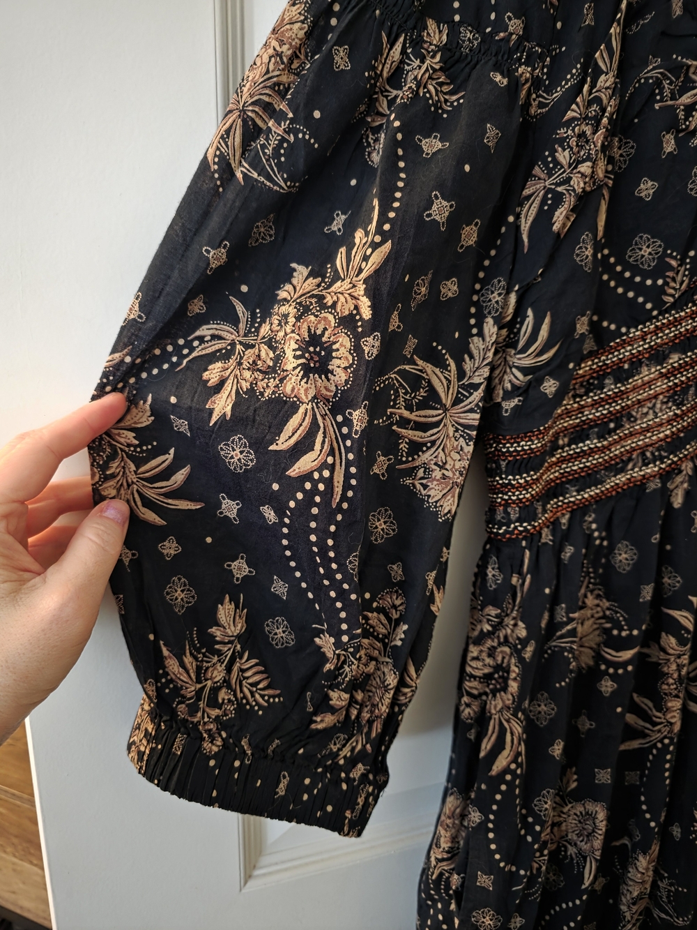 Free People - Golden Hour Floral Maxi Dress - Black & Gold - Picture 6 of 6